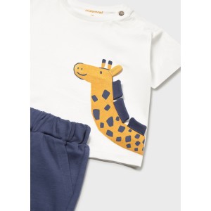 ΠΑΙΔΙΚΟ ΣΕΤ 2 ΤΜΧ ΜΠΛΟΥΖΑ T-SHIRT ΚΑΙ ΒΕΡΜΟΥΔΑ ΚΑΜΗΛΟΠΑΡΔΑΛΗ MAYORAL ΑΣΠΡΟ ΜΠΛΕ ΑΓΟΡΙ 26-01668-024