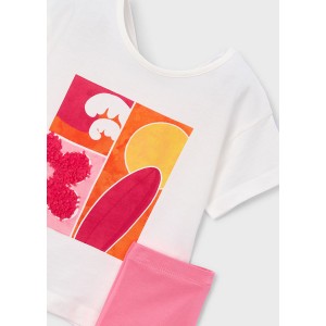 ΠΑΙΔΙΚΟ ΣΕΤ 2 ΤΜΧ ΜΠΛΟΥΖΑ T-SHIRT ΚΑΙ ΚΟΛΑΝ 3/4 SUMMER MAYORAL ΡΟΖ ΚΟΡΙΤΣΙ 26-03732-055