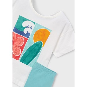 ΠΑΙΔΙΚΟ ΣΕΤ 2 ΤΜΧ ΜΠΛΟΥΖΑ T-SHIRT ΚΑΙ ΚΟΛΑΝ 3/4 SUMMER MAYORAL ΤΙΡΚΟΥΑΖ ΚΟΡΙΤΣΙ 26-03732-054